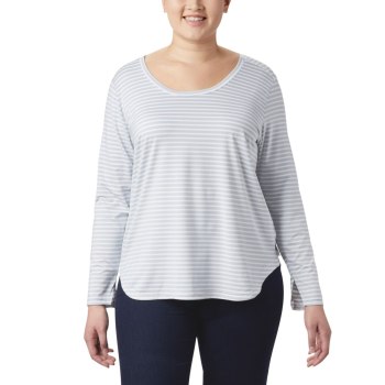 Columbia Sweater Dames, Firwood Camp Long Sleeve Plus Size Wit Strepen, 37ZVWLRCQ